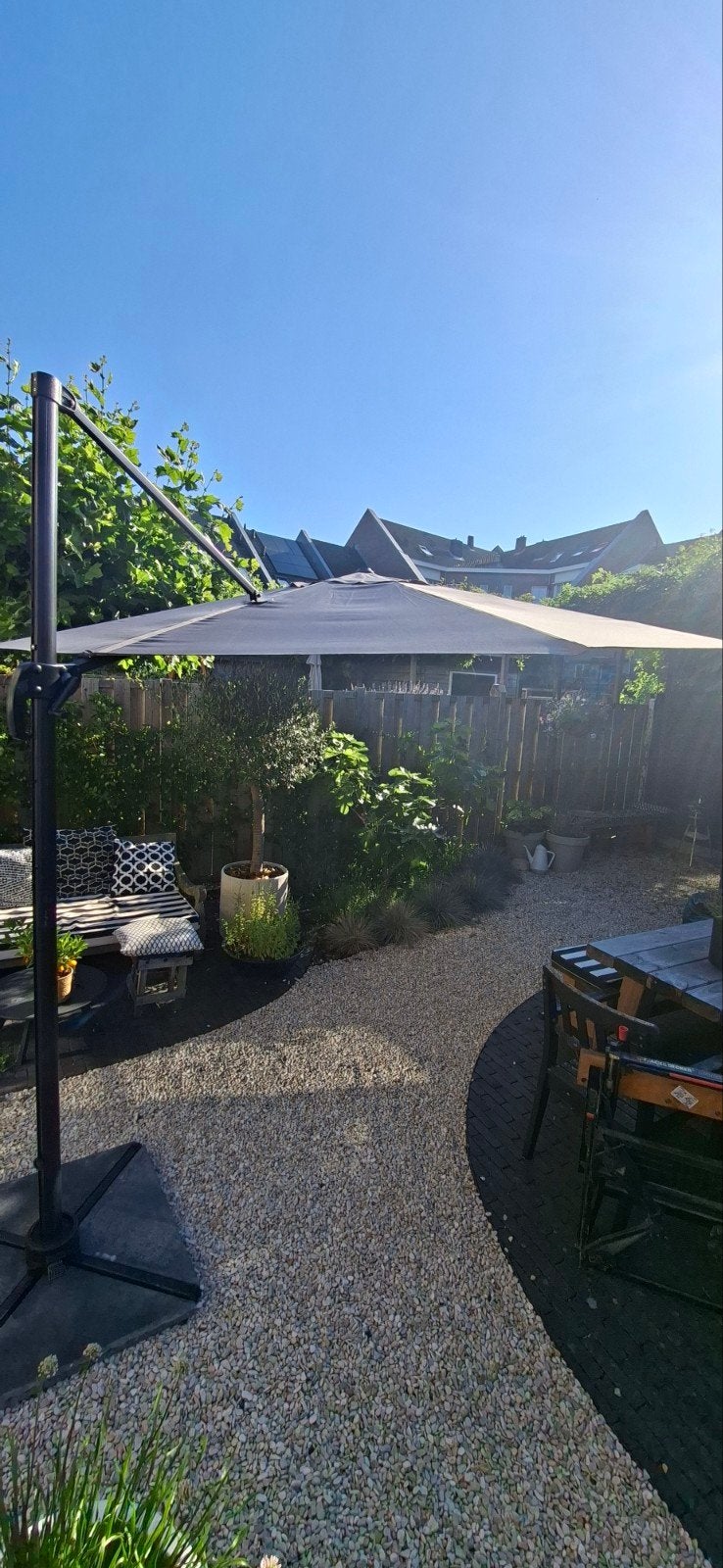 Feel Furniture Roma Parasol 4 x 4 Meter, Ophalen, Verstelbaar, Nieuw, Zweefparasol