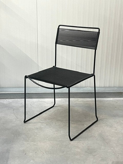 Spaghetti eettafelstoelen 6x vintage eetkamerstoel prijs p/s, ., Zwart, Vintage, Ophalen of Verzenden