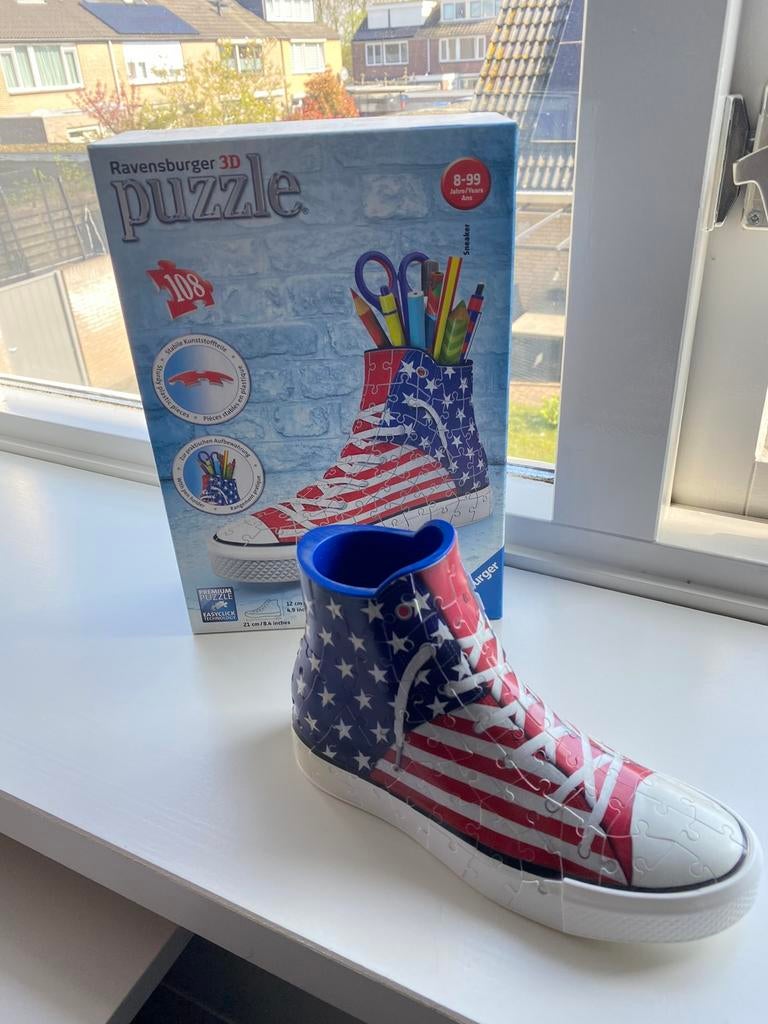 Ravensburger 3D puzzel sneaker pennenbak, Ophalen of Verzenden, Meer dan 50 stukjes, Zo goed als nieuw, 6 jaar of ouder