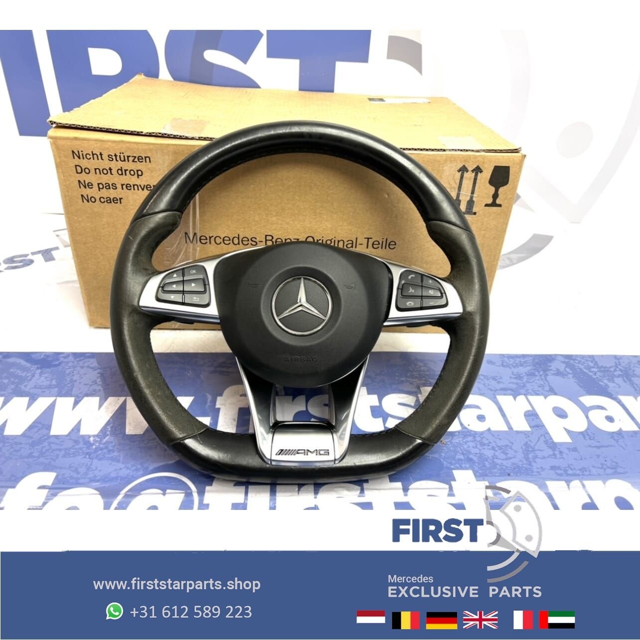 W176 A45 AMG STUUR + AIRBAG Origineel Mercedes A Klasse 2018, Gebruikt, -, Ophalen of Verzenden, -
