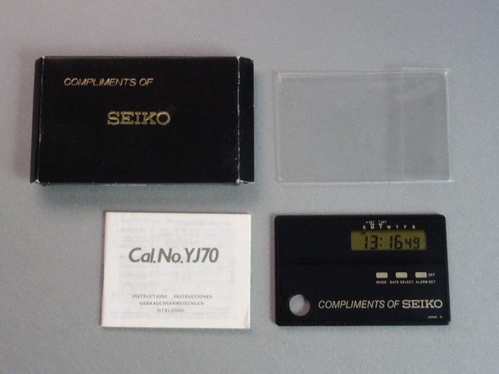 Seiko credit card reisklok YJ70, Ophalen, Zakhorloge, 1960 of later, Overige materialen