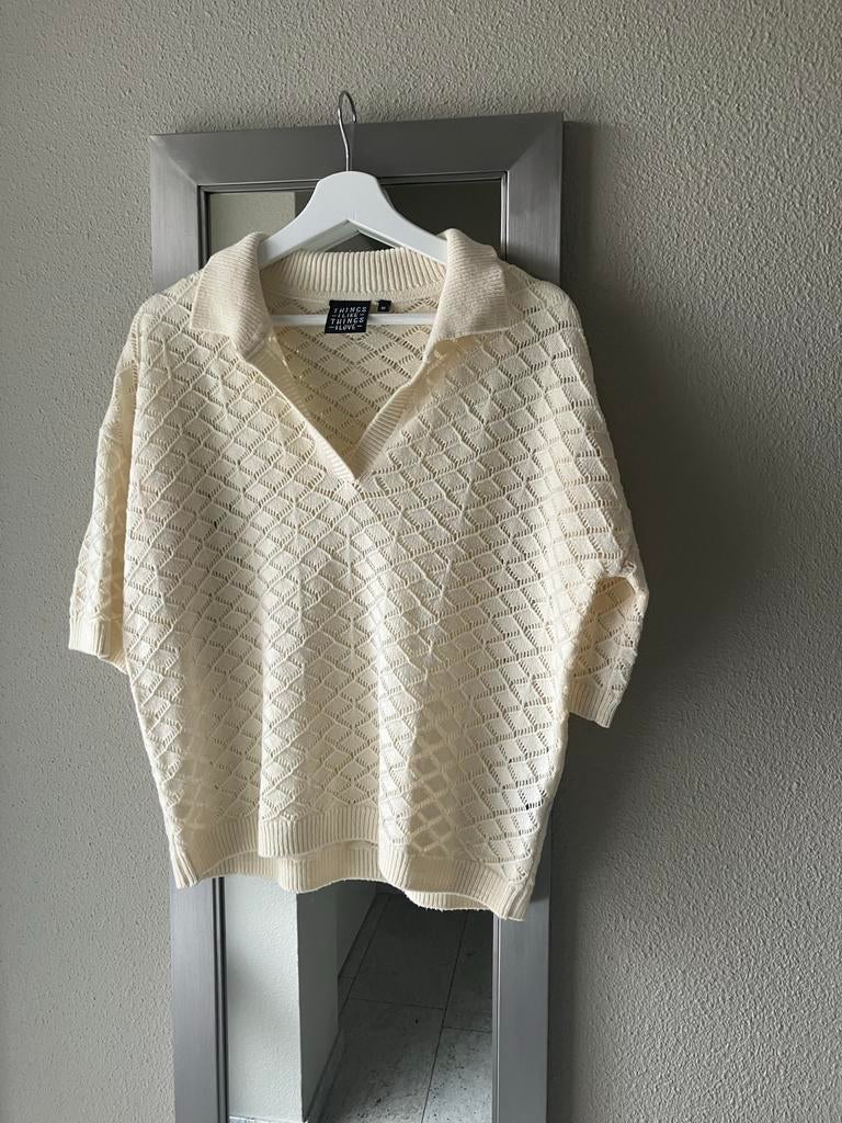 TILTIL Amalia Knit Top Beige # Maat M, Ophalen of Verzenden, Zo goed als nieuw, Maat 38/40 (M), Beige