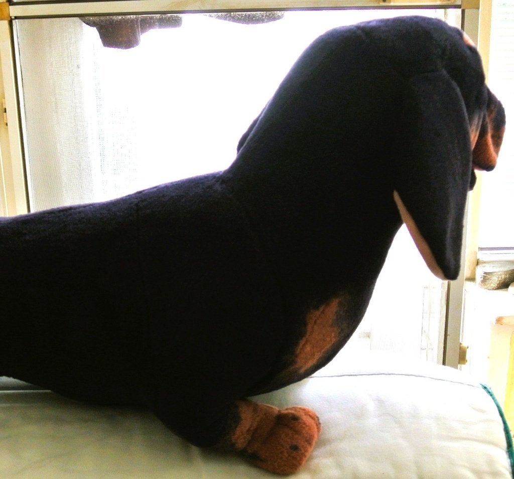 Hond decoratie teckel grote knuffel woon/ huis/inrichting, Ophalen, Gebruikt, Hond