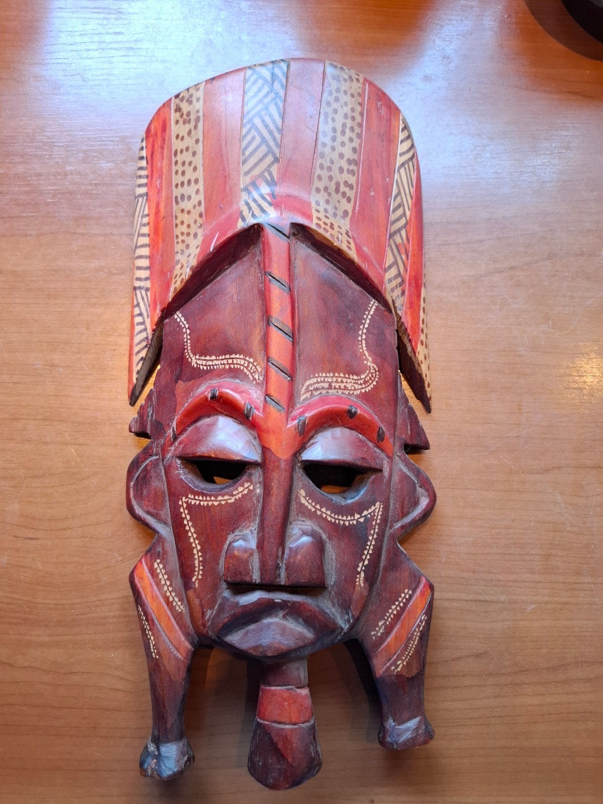 Afrikaans Houtsnijwerk Duivelsmasker - 30 cm hoog, Ophalen of Verzenden