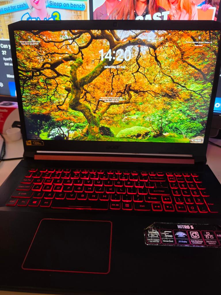 Acer Nitro 5 AN517-51-52QJ - 17 inch -, Computers en Software, Windows Laptops, Ophalen, Gebruikt, Met videokaart, 2 tot 3 Ghz