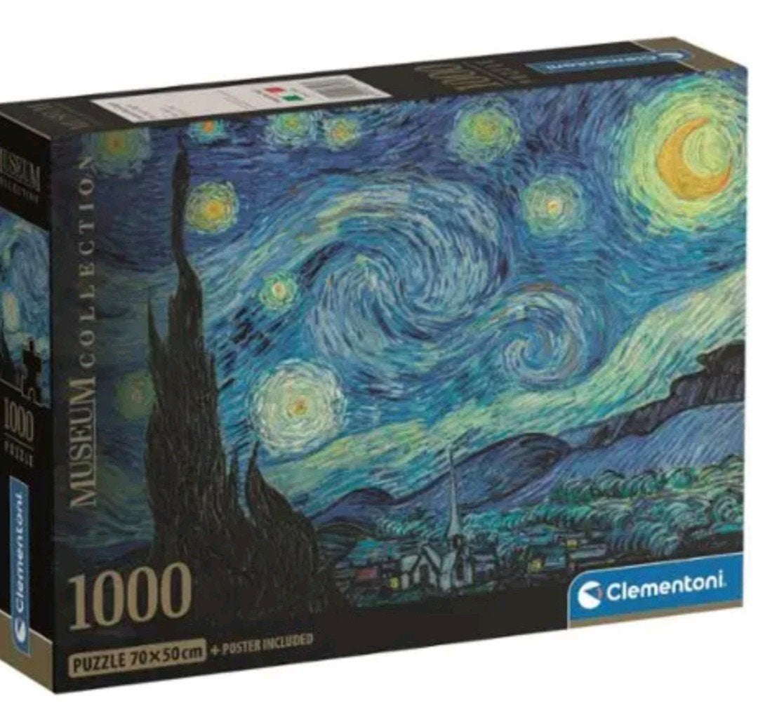 Puzzel De Sterrennacht Van Gogh 1000 stukjes in koker, Ophalen of Verzenden, Nieuw