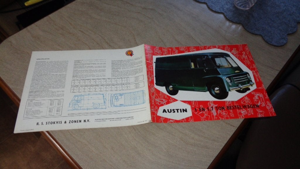Folder  AUSTIN  1  en 1,7 Ton  BESTELWAGEN  ,  1961, Verzenden, Nieuw, Overige merken