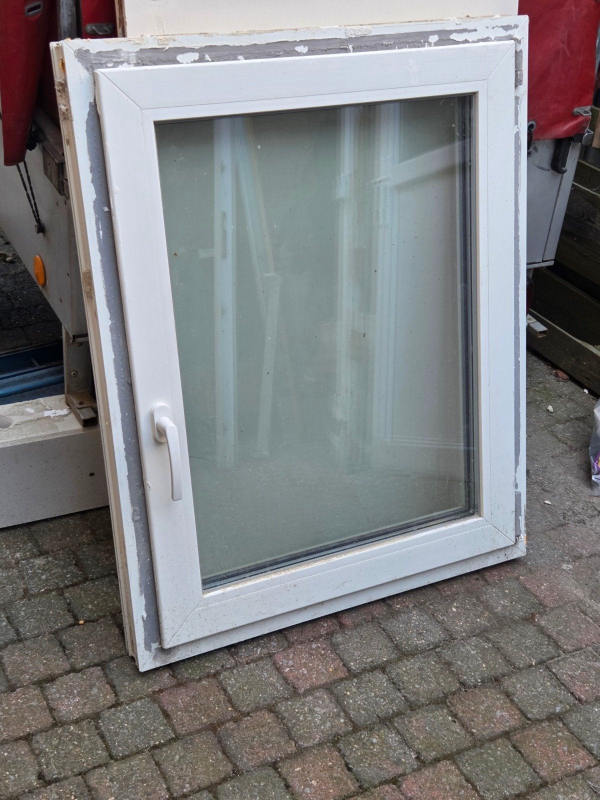 Kozijn 3 dubbel glas, Doe-het-zelf en Verbouw, Kozijnen en Schuifpuien, Kunststof, Raamkozijn, Inclusief glas, 75 tot 150 cm