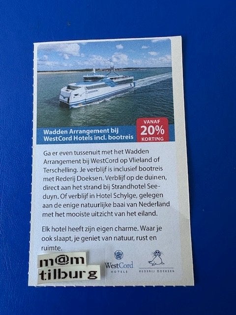 Wadden Arrangement 20% korting tot 1-7-2027, Drie personen of meer, Kortingsbon, Arrangement, Overige typen