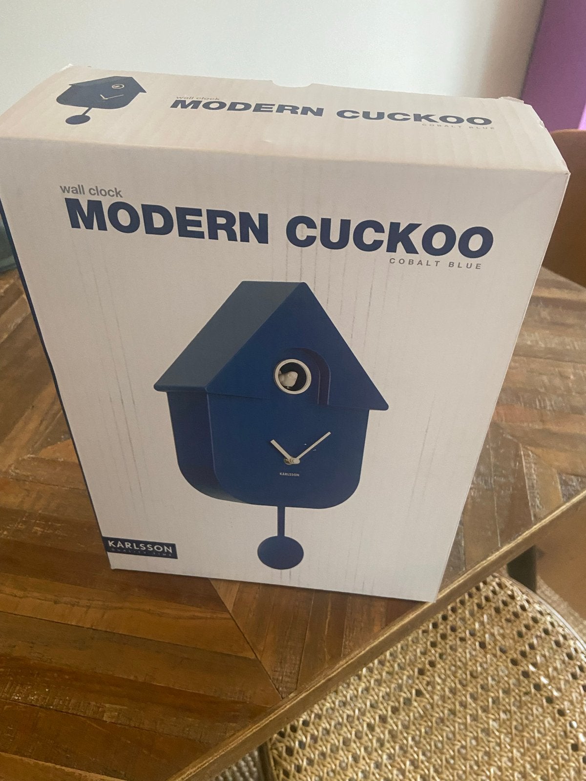 Karlsson Modern Cuckoo Wandklok - Kobaltblauw, Ophalen of Verzenden, Nieuw, Analoog, Wandklok