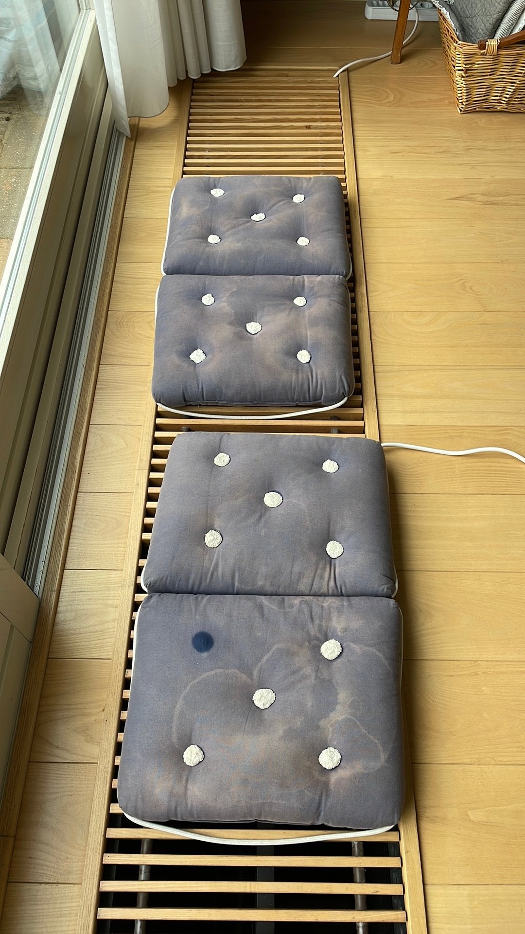 Bootkussens 2x dubbel GRATIS, Huis en Inrichting, Ophalen, Minder dan 50 cm, Gebruikt, Minder dan 50 cm