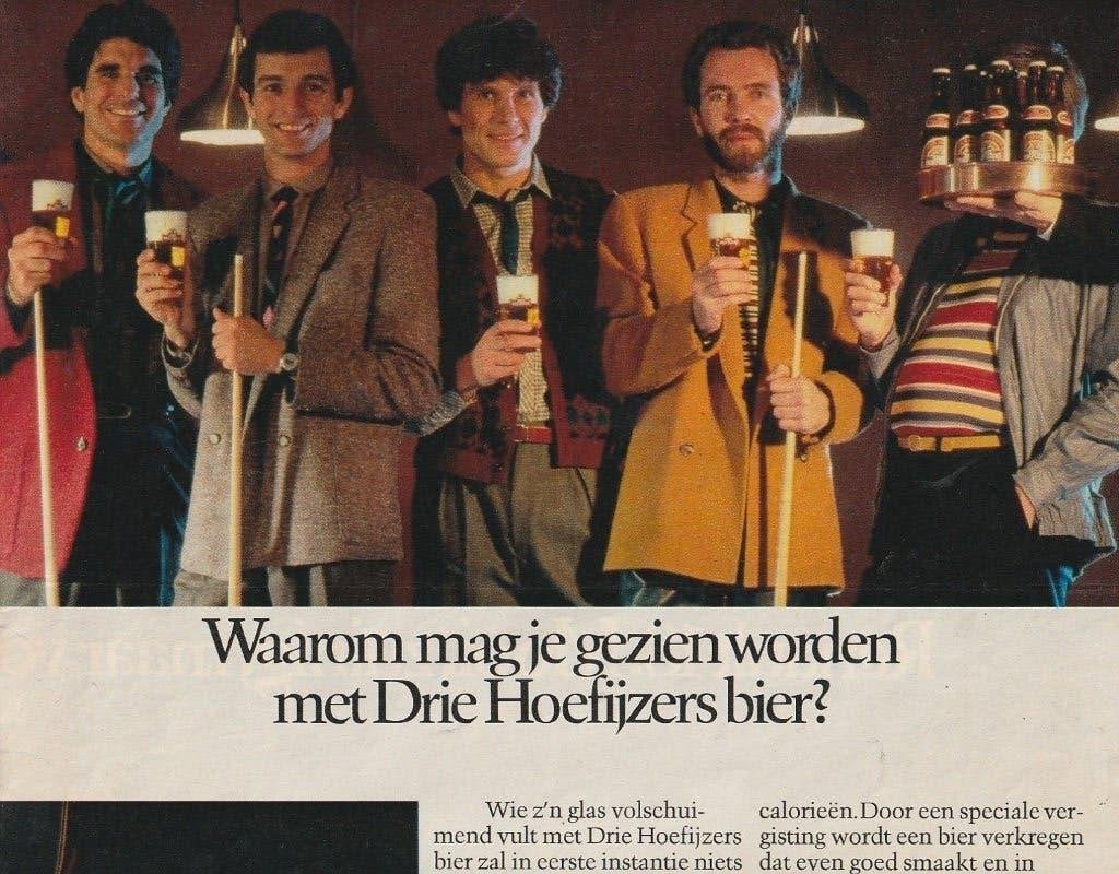 retro reclame 1980 Drie Hoefijzers bier smaakt net zo lekker, Verzamelen, Verzenden, Overige typen