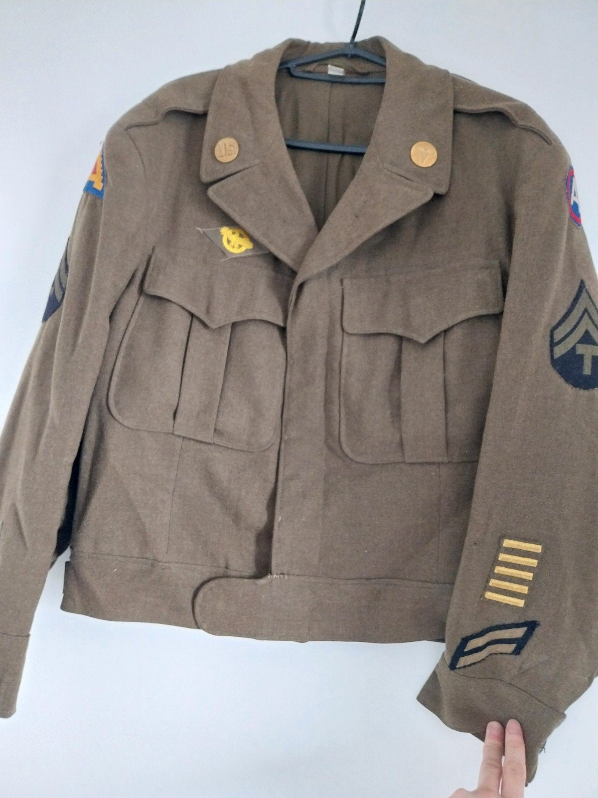 WOII Amerikaans army Uniform - 7e en 3e Leger, Ophalen of Verzenden, Landmacht, Amerika, Kleding of Schoenen