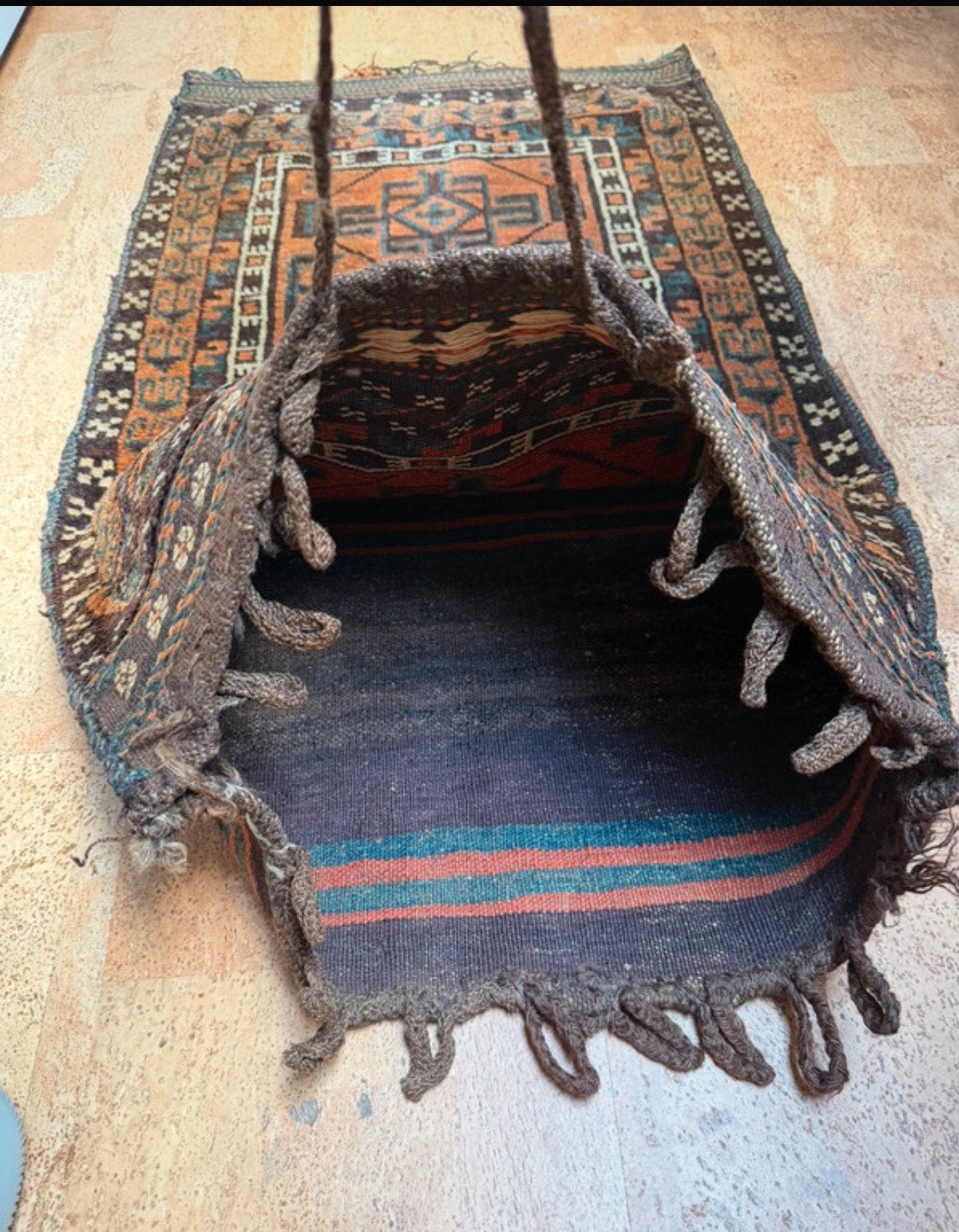 Old Baluch tribal handmade textile saddle bag mid 19s 11062, Ophalen of Verzenden, Zo goed als nieuw, Rechthoekig