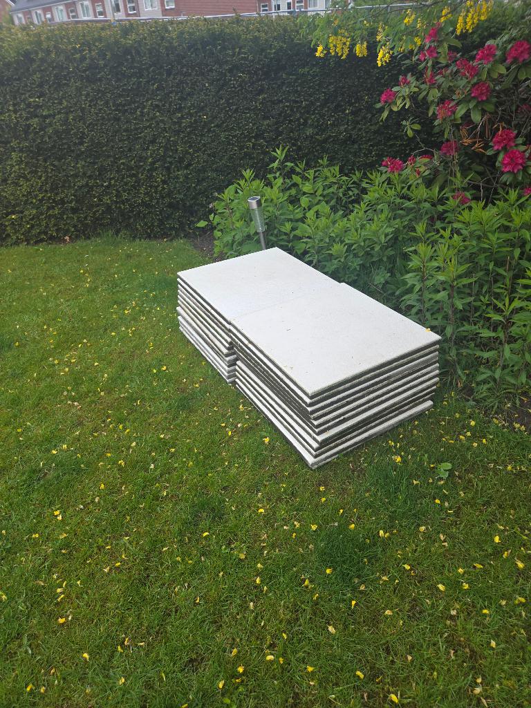 Keramische tegels 60x60 wit, Ophalen, Gebruikt, Keramiek, Terrastegels
