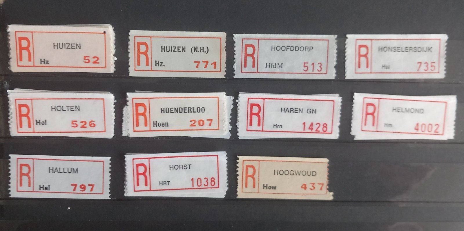 aantekenstrookjes H, Verzenden, Na 1940, Postfris