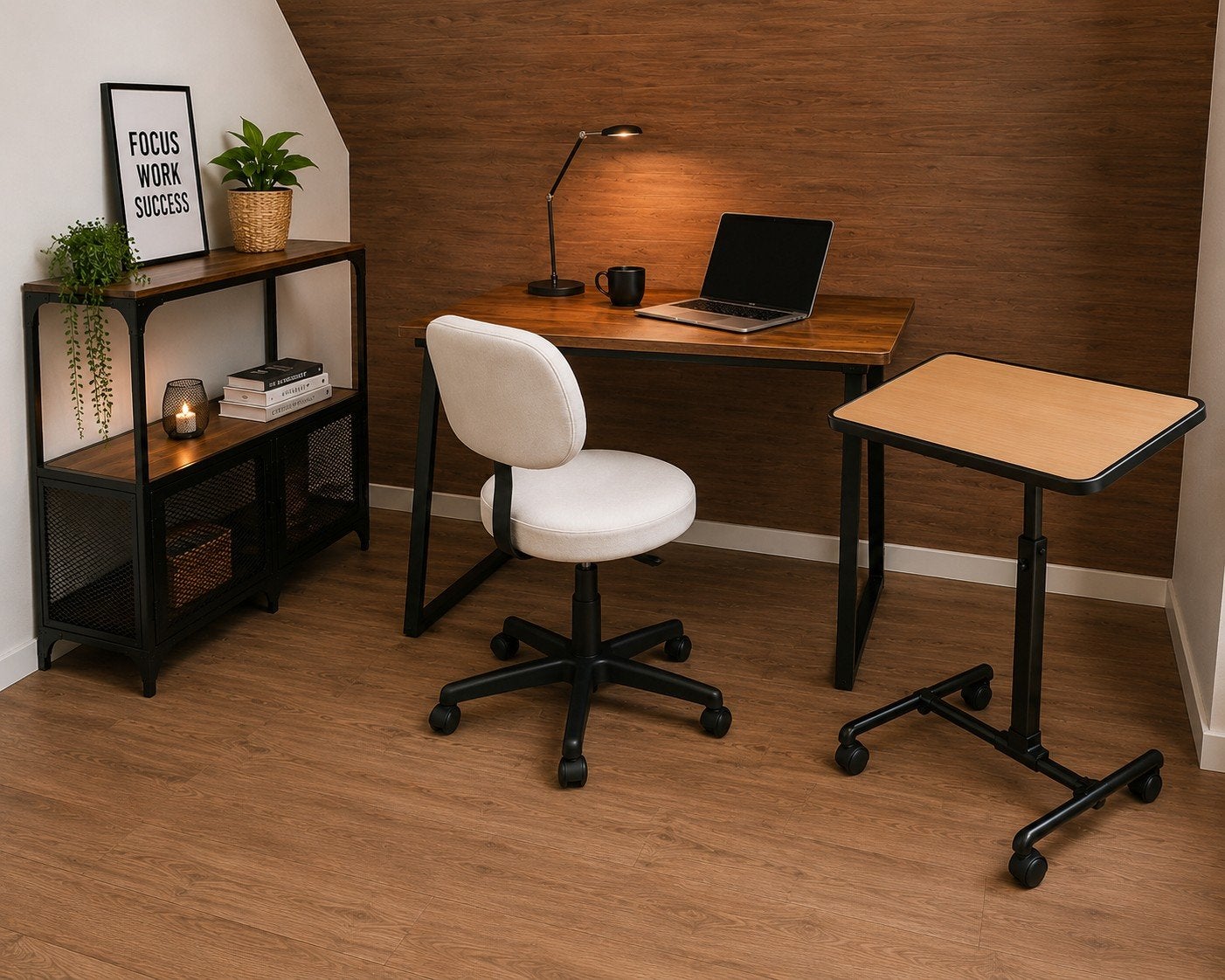 Complete thuiswerkplek | Bureau, stoel, kast en verstelbare, Huis en Inrichting, Kasten | Wandmeubels, Gebruikt, Minder dan 100 cm