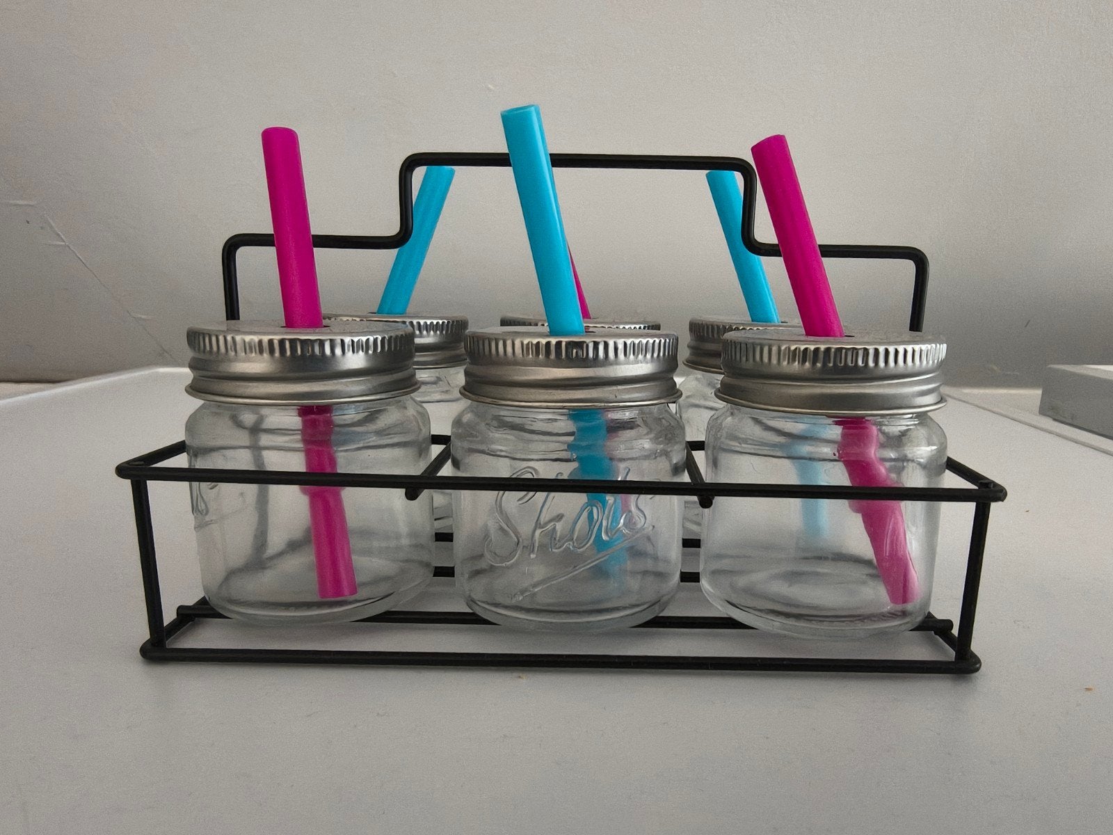 Shotglaasjes / mini cocktail glaasjes met houder, Nieuw, Ophalen of Verzenden, Meerkleurig, Glas