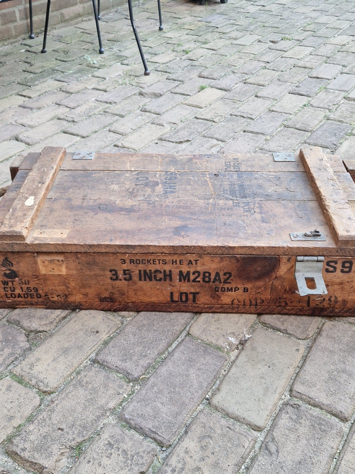 oude munitie kist, Ophalen