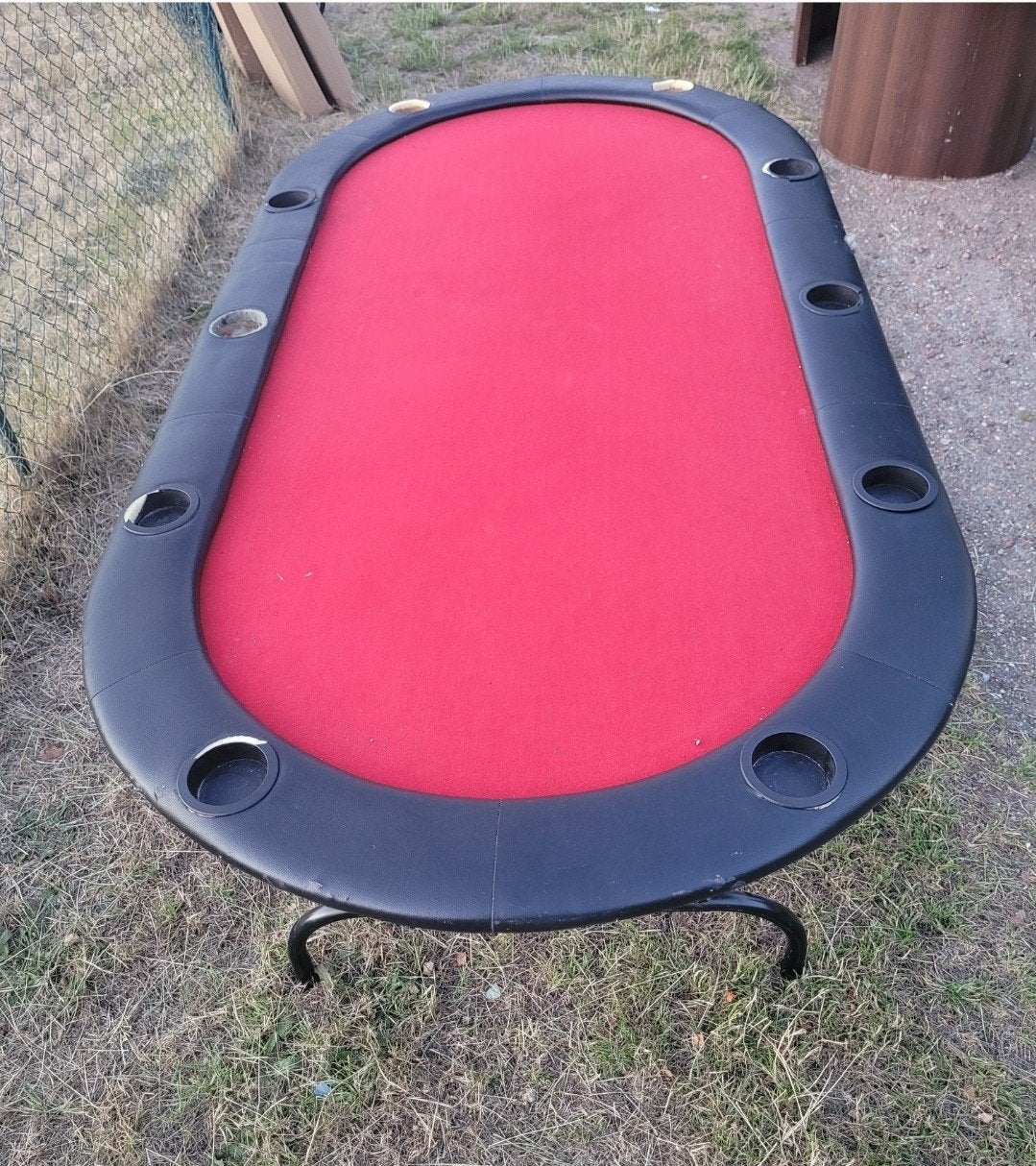 Pokertafel met inklapbaar onderstel! Rood speelveld!, Vijf spelers of meer, Ophalen of Verzenden, Gebruikt
