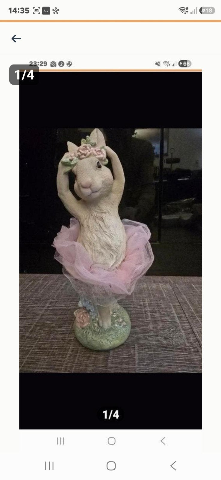 Een lieflijk konijnenbeeldje, gekleed in een roze tutu, Ophalen of Verzenden, Nieuw, Kunststof