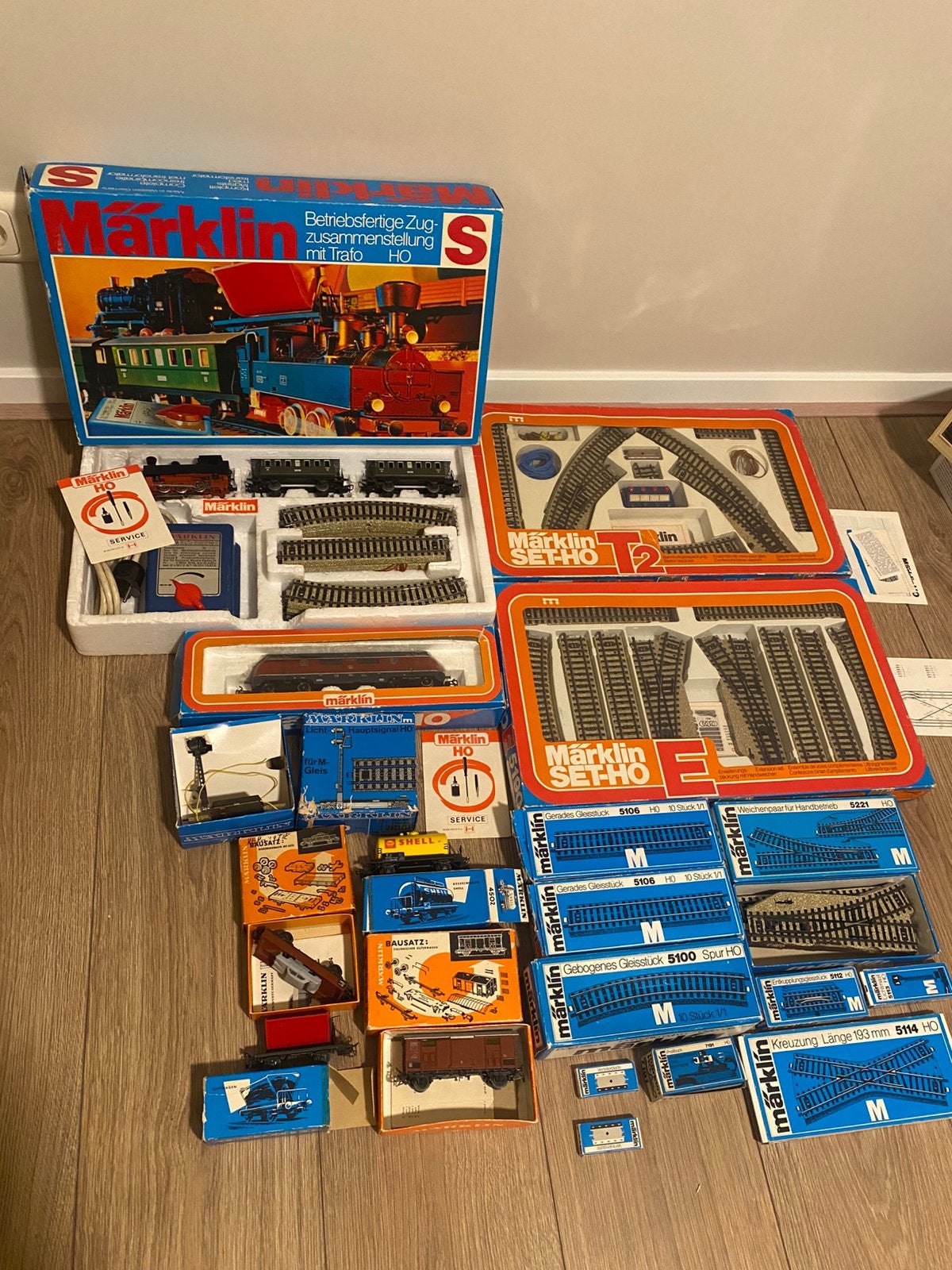 Marklin treinset treinen, wagons en rails., Wisselstroom, Ophalen of Verzenden, Analoog, Märklin