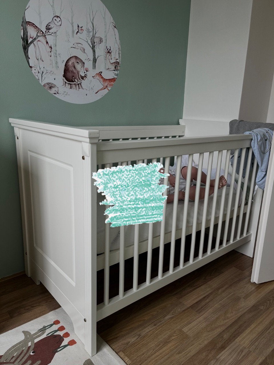 Wit ledikant 120x60., Ophalen, Zo goed als nieuw, Minder dan 140 cm, Matras