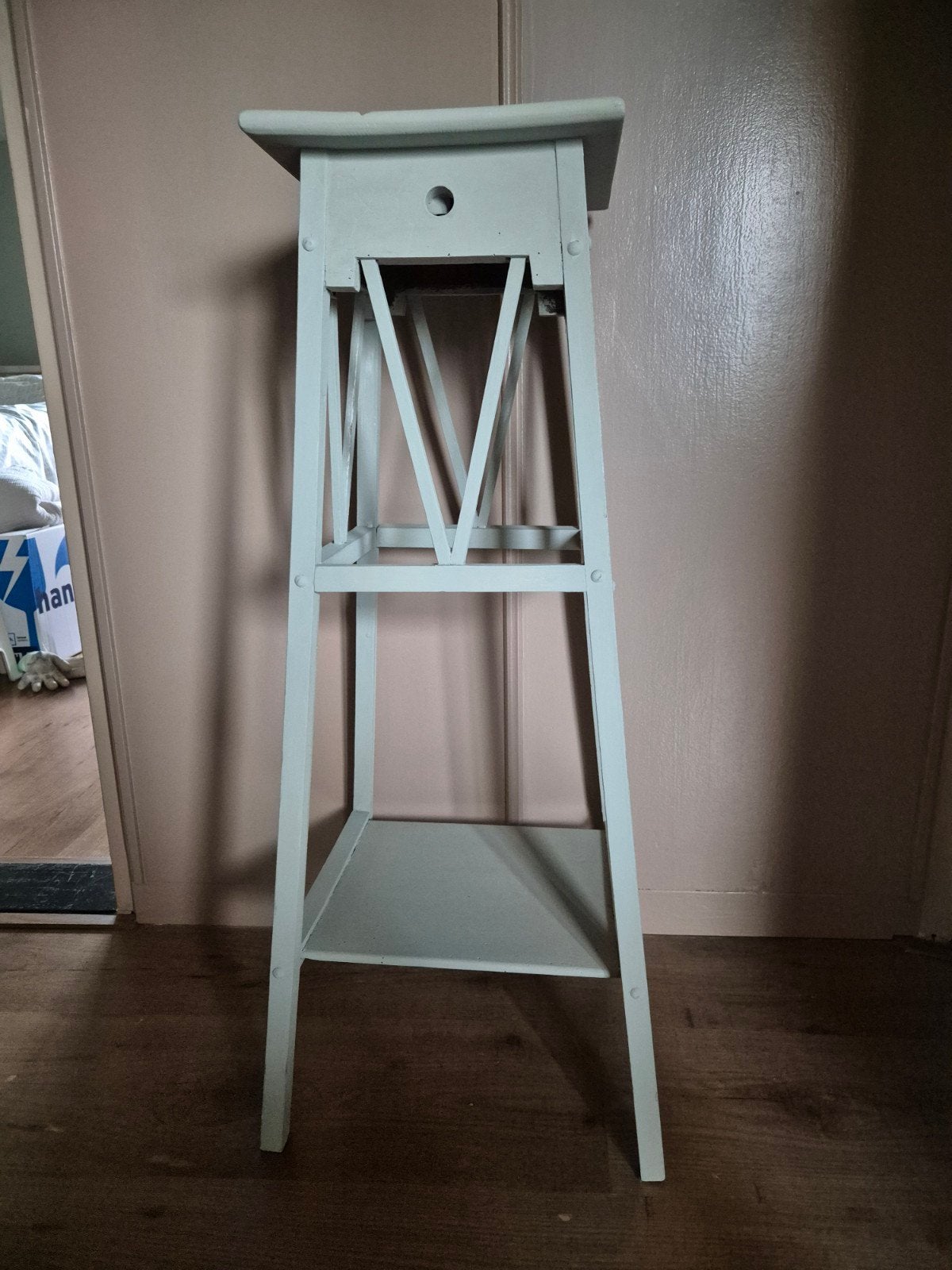 Houten plantentafel / bijzettafel met lade, Ophalen, Minder dan 55 cm, Gebruikt, Vierkant