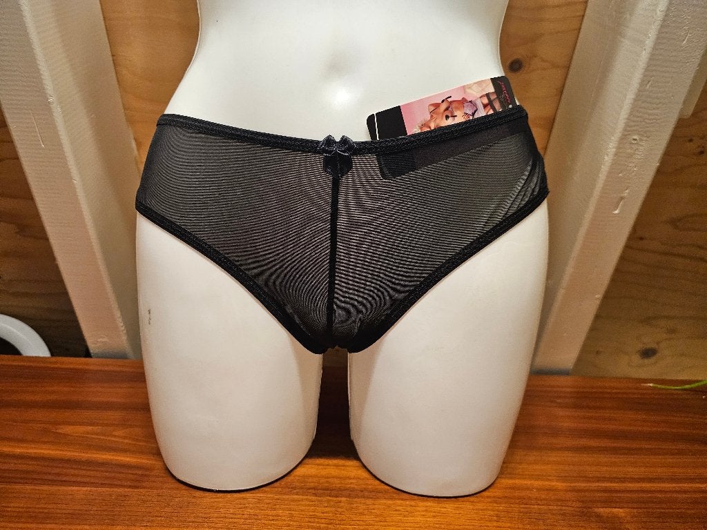 Sexy Transparante mesh slip XXXL / 46, Ophalen of Verzenden, Zwart, Slip