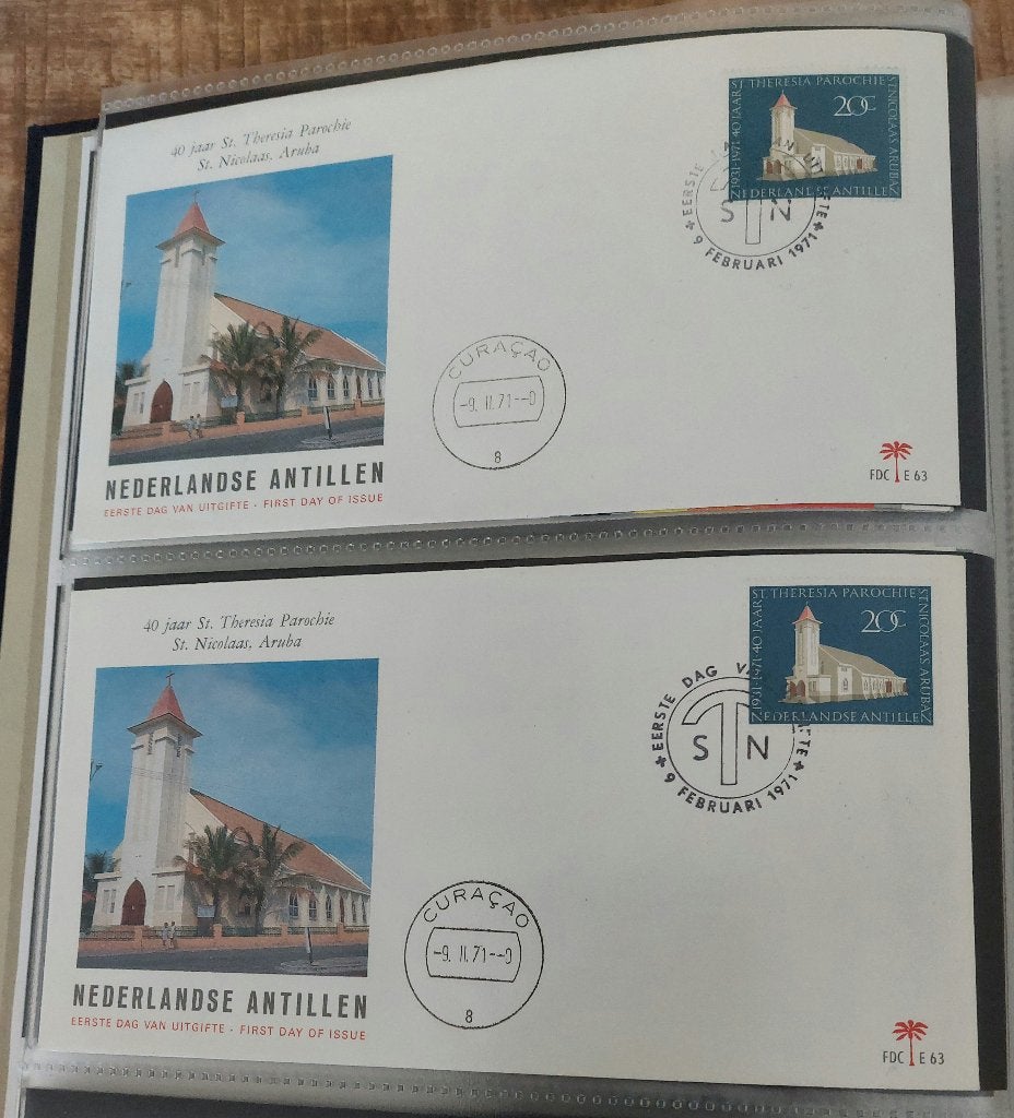 Ned. Antillen 1e dag enveloppen E63 t/m E67, uit jaar 1971., Postzegels en Munten, Postzegels | Eerstedagenveloppen, Ophalen of Verzenden