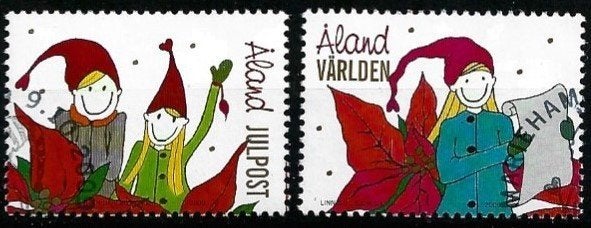 Aland SG 333-334 gebruikt (serie compl.) - 16-09-2009 - 0,70, Verzenden, Finland, Gestempeld