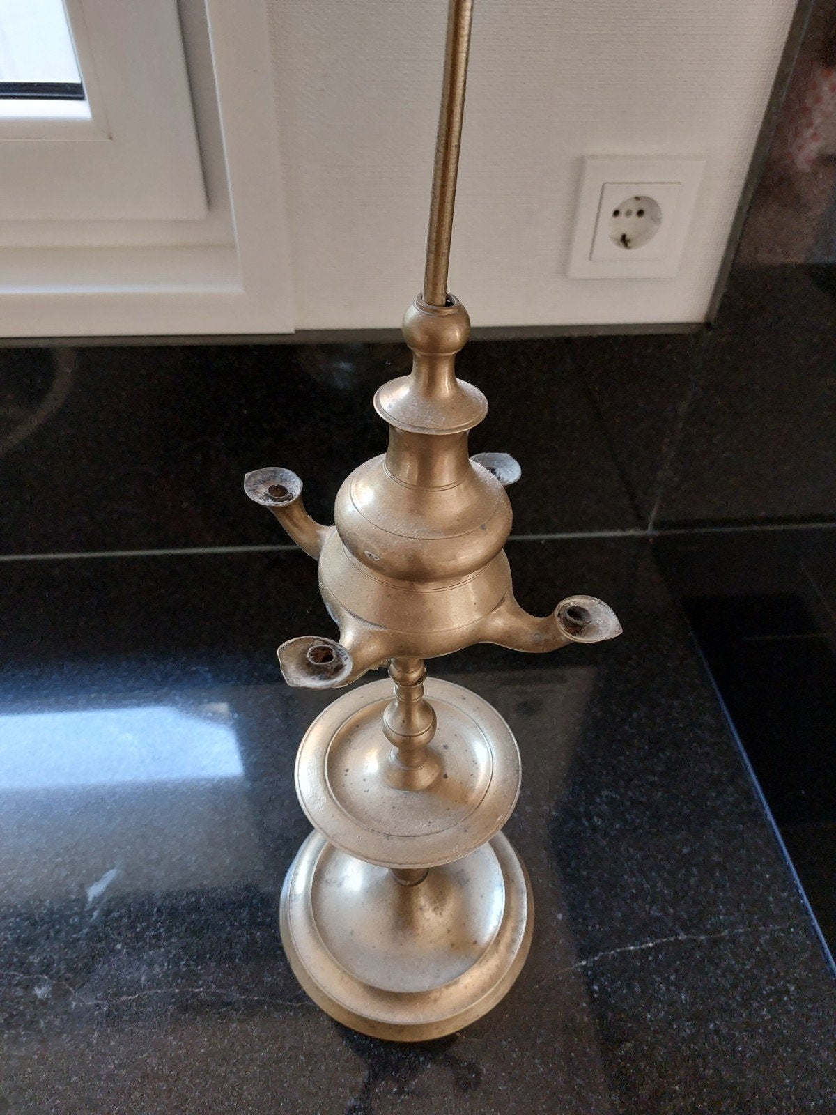 koperen olielamp, zo'n 60 cm hoog, Ophalen, Koper of Brons