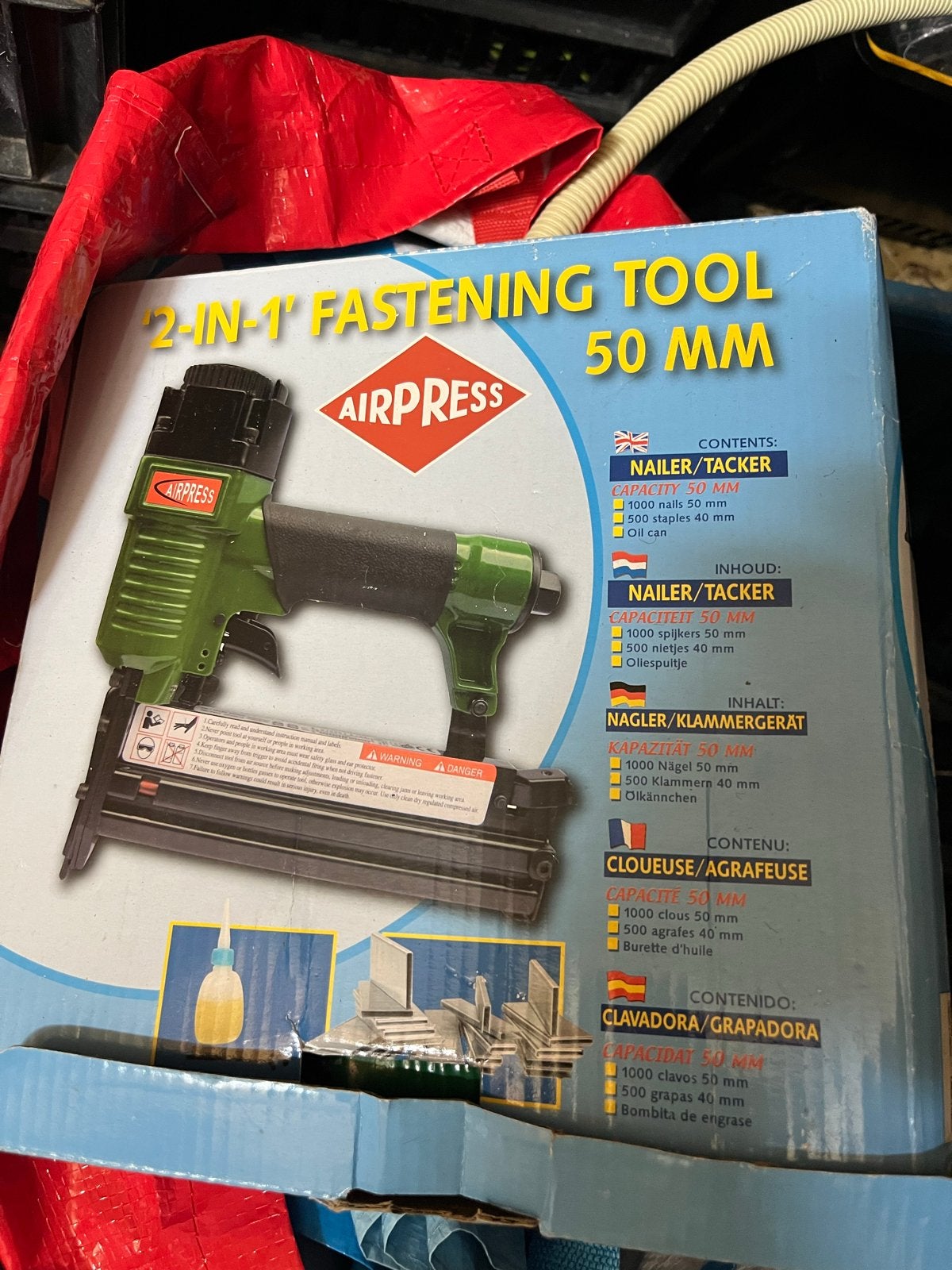 Airpress 2-in-1 Spijker- en Nietpistool 50 mm, Ophalen of Verzenden, Nieuw
