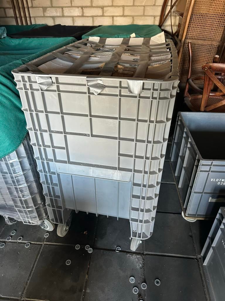 Kunststof palletkist op wielen - 400L, 250kg, Zakelijke goederen, Kantoor en Winkelinrichting | Magazijn, Stelling en Opslag, Ophalen