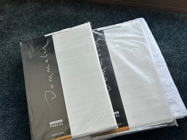 2 Topper Hoeslakens 90/220 Dommelin 100% Katoen, Huis en Inrichting, Hoeslaken of Sloop, Katoen, Ophalen of Verzenden, Overige kleuren