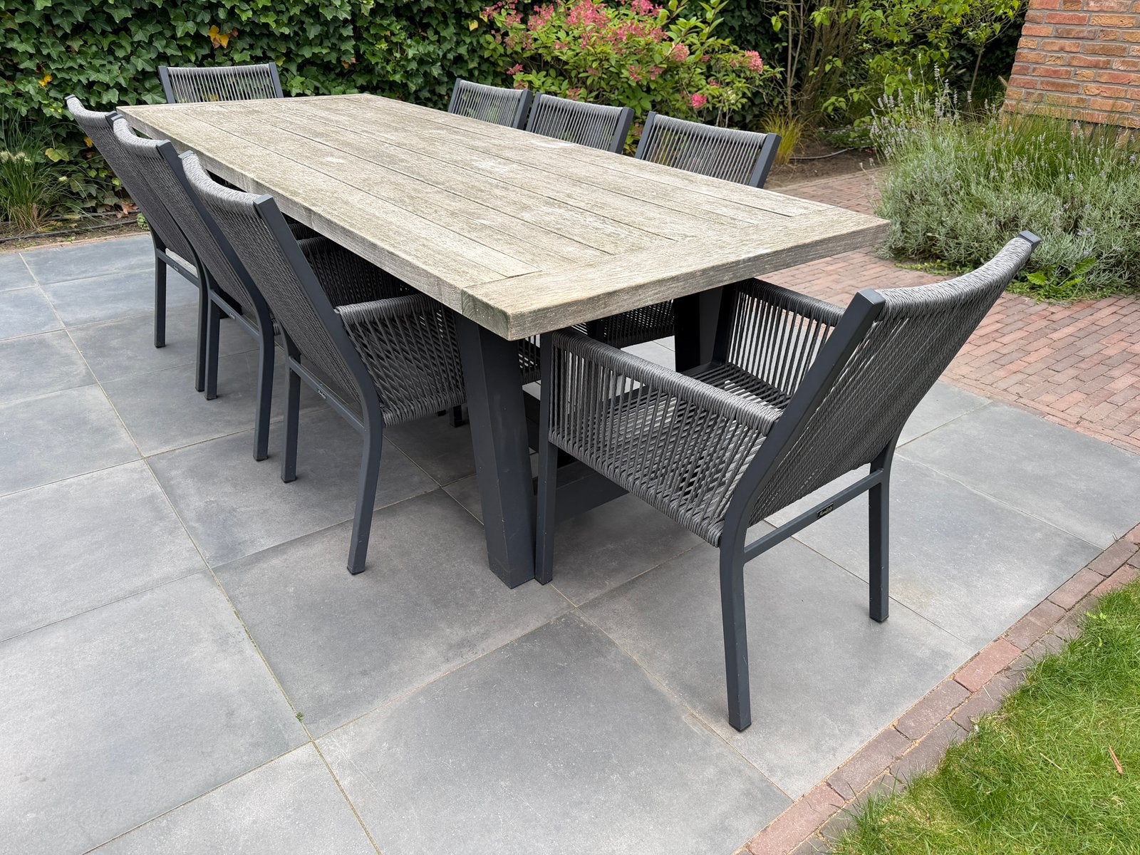 Complete tuinset Bellagio tafel + 8 Manifesto stoelen, Ophalen, Aluminium, Tuinset, Eettafel