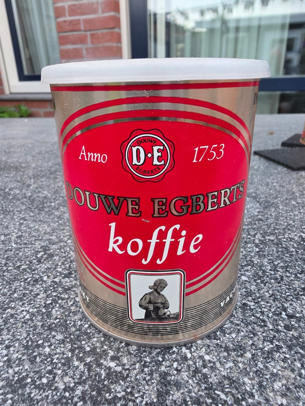 Vintage Douwe Egberts Koffieblik - Anno 1753, Ophalen of Verzenden, Gebruikt