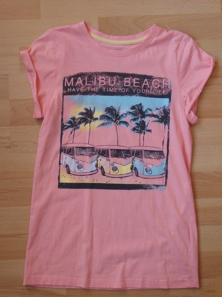 T-shirt "Malibu Beach" in maat 158, Ophalen, Gebruikt, Meisje, Shirt of Longsleeve