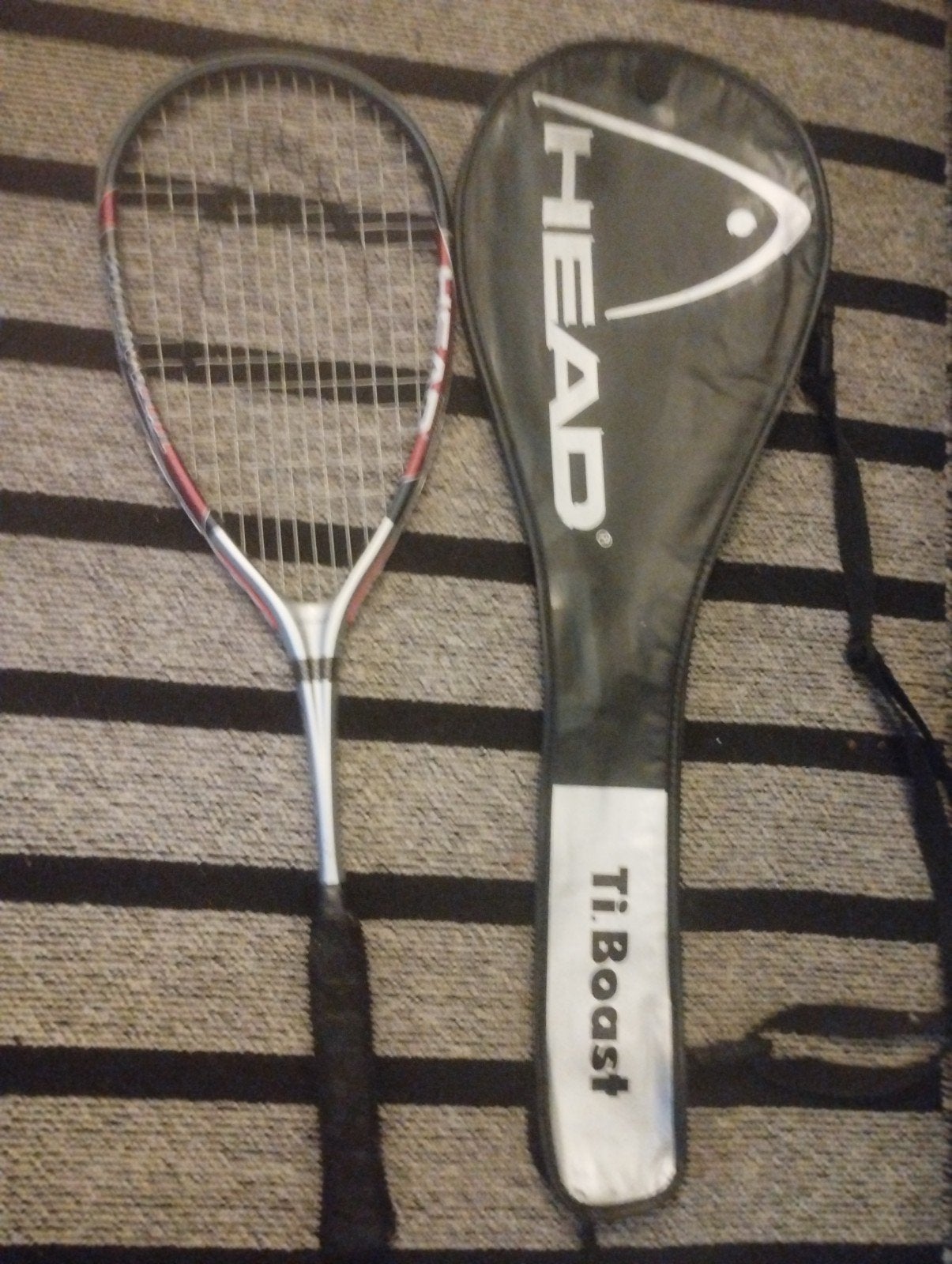 Head Ti.Boast Squash Racket met Hoes, Ophalen of Verzenden, Gebruikt, Racket, Met hoes