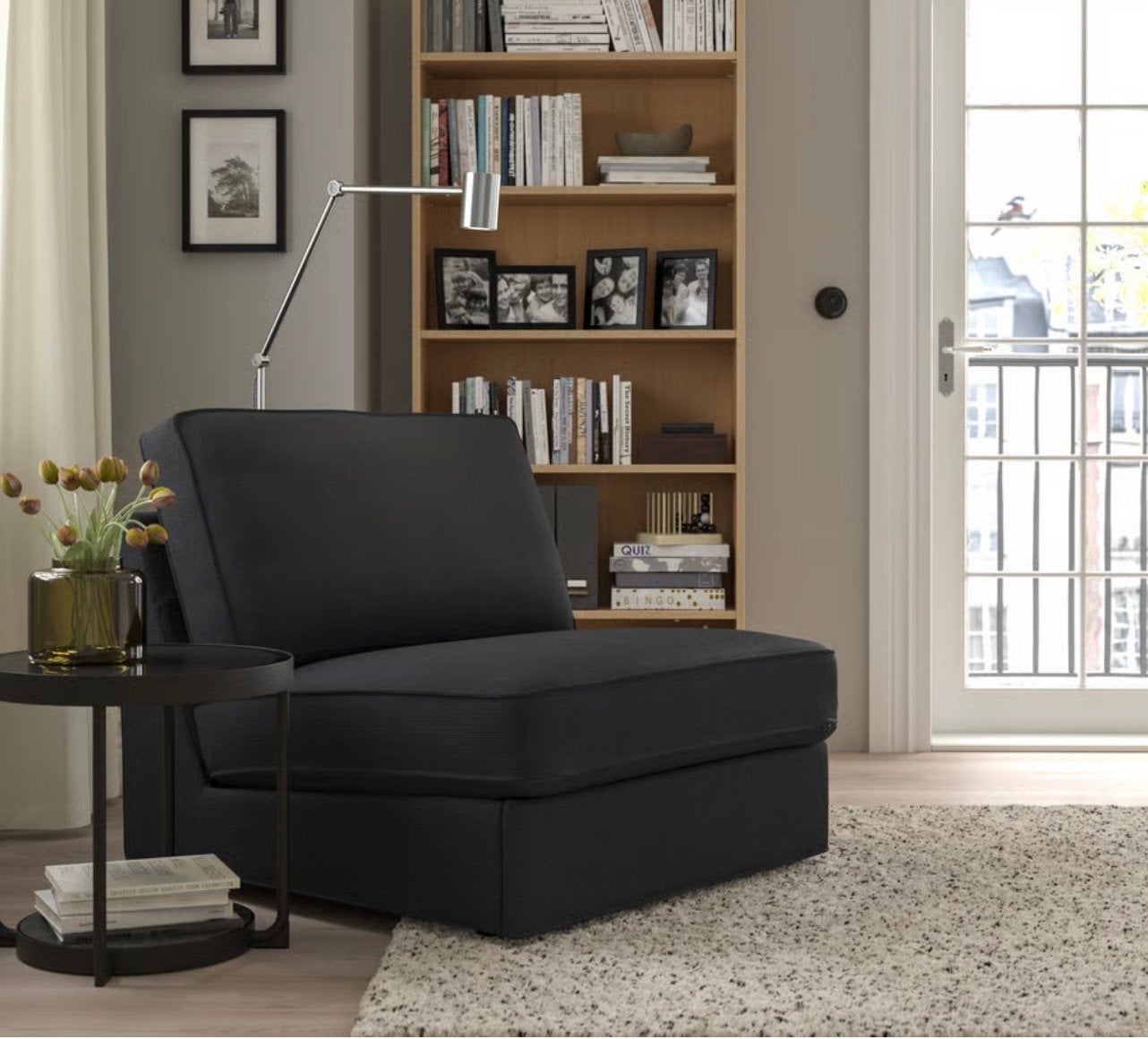 KIVIK 1-zits slaapbank antraciet - Compact en comfortabel