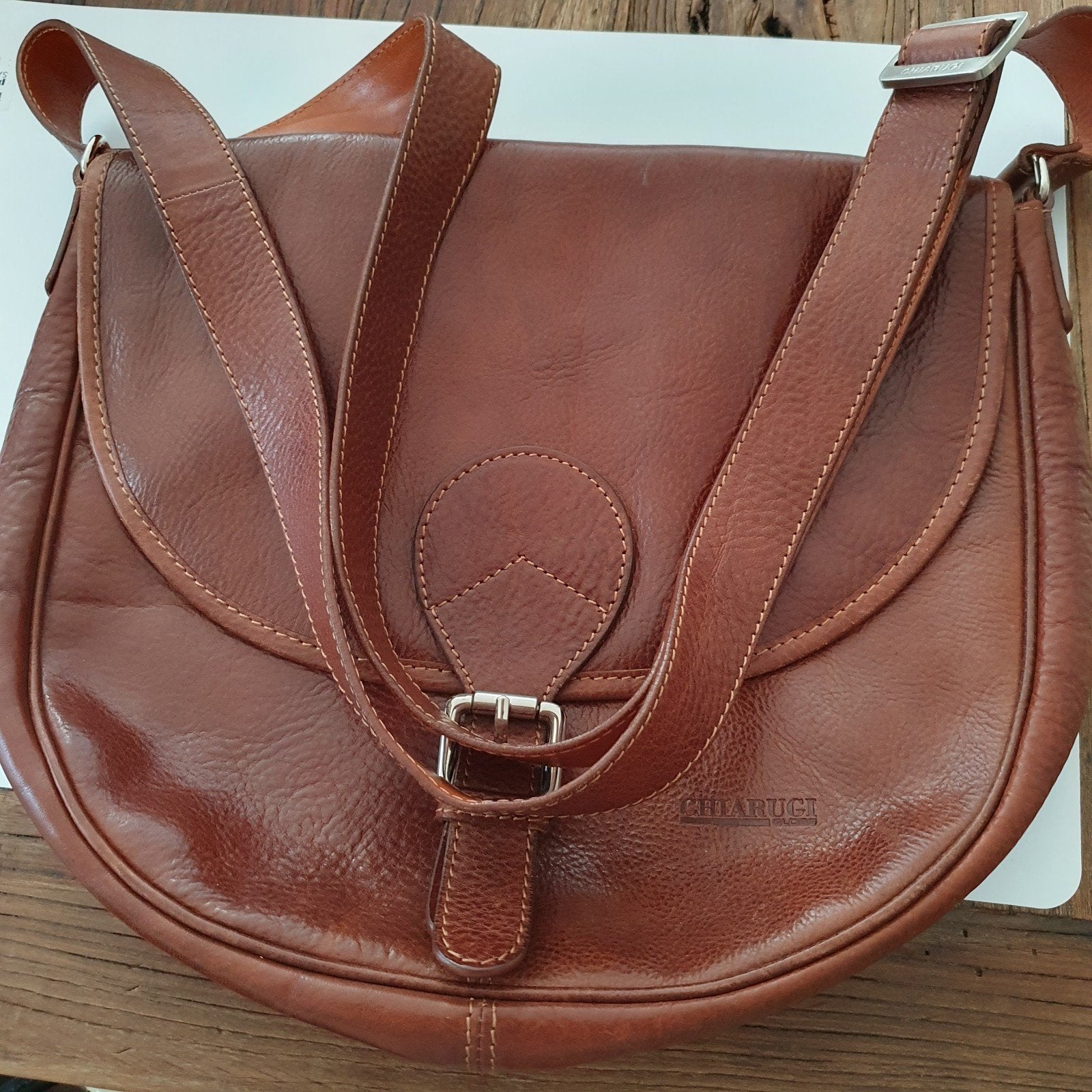 Mooie Lederen tas geen Gebruikerssporen, Ophalen of Verzenden, Bruin, Handtas