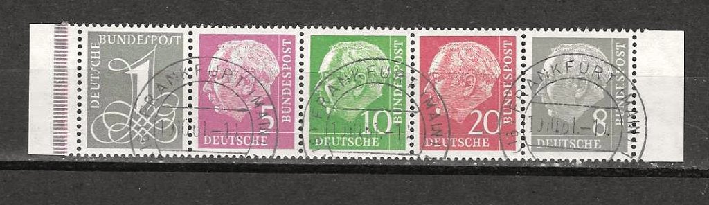 BRD 285 ea liggend watermerk strip, Postzegels en Munten, Ophalen of Verzenden, BRD, Gestempeld