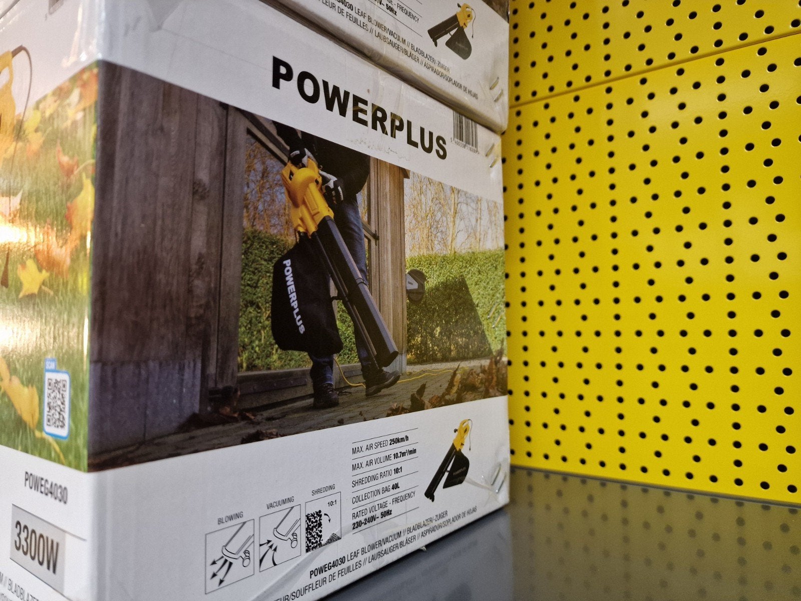 POWERPLUS Bladblazer/Bladzuiger 3300W - Nieuw in doos, Ophalen, Met opvangzak, Handgedragen, Nieuw