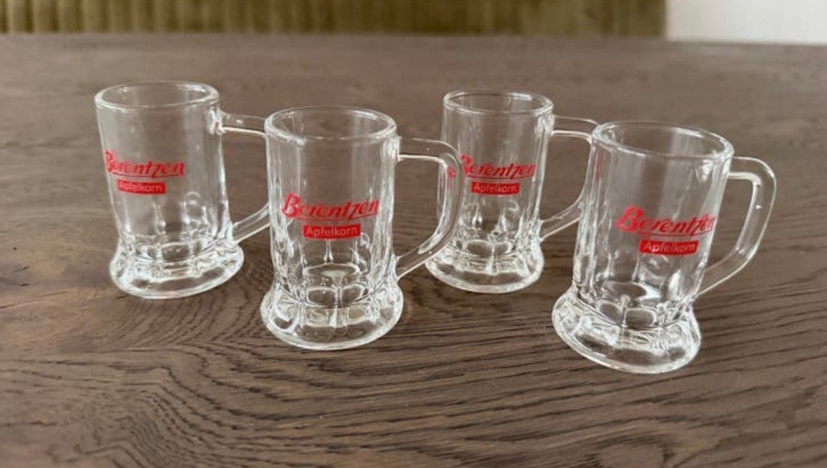 Set van 4 Berentzen Apfelkorn borrelglaasjes, Verzamelen, Ophalen of Verzenden