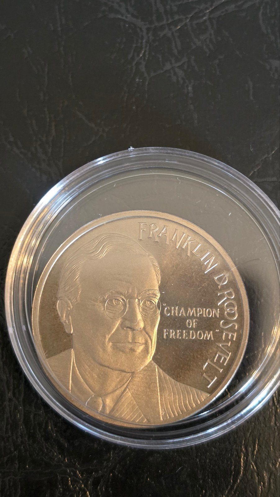 Franklin D. Roosevelt Champion of Freedom munt, Postzegels en Munten, Penningen en Medailles, Ophalen of Verzenden