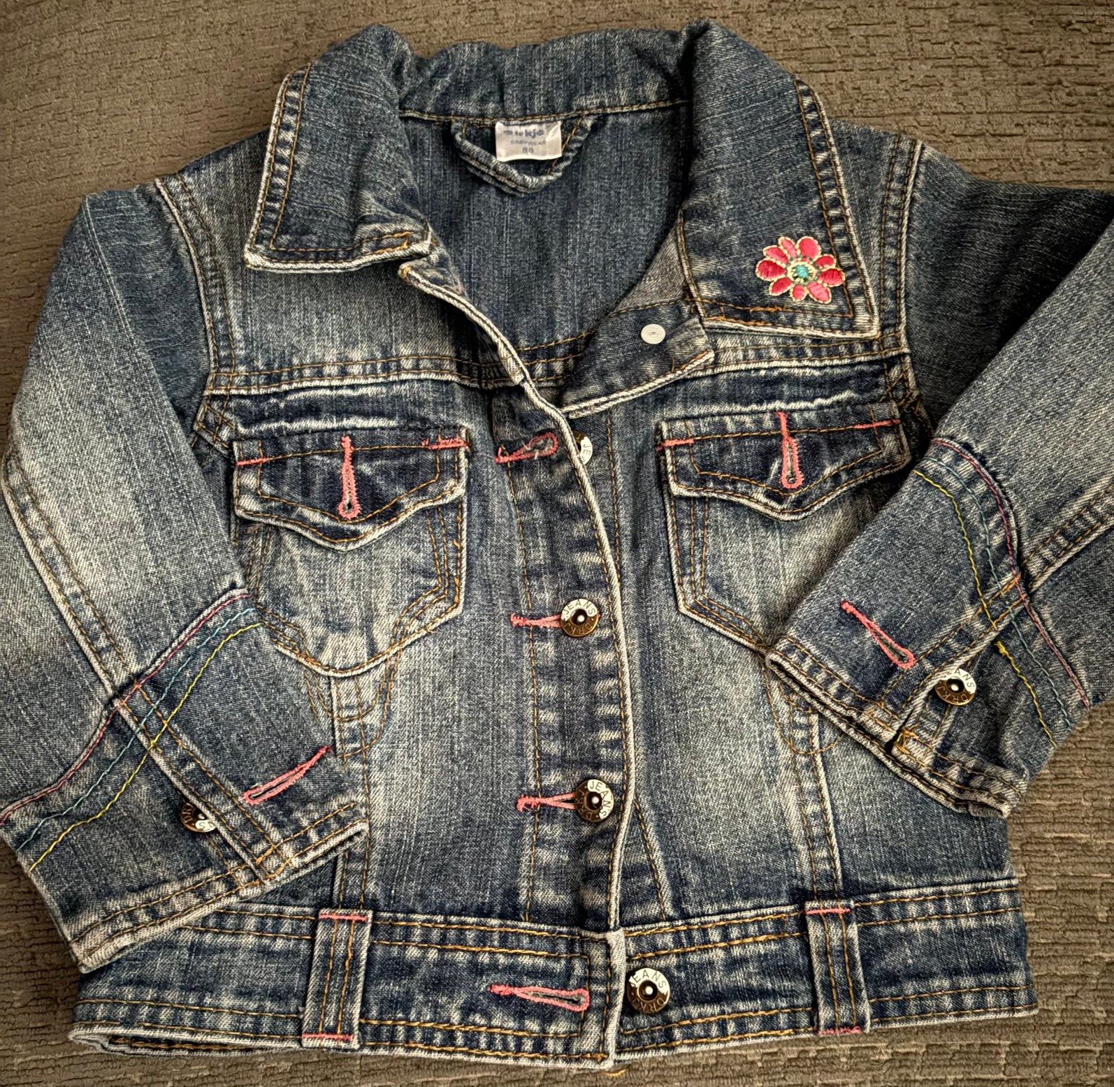 Spijkerjasje, meisje, maat 86 - Dirkje, Kinderen en Baby's, Babykleding | Maat 86, Ophalen of Verzenden, Zo goed als nieuw, Meisje