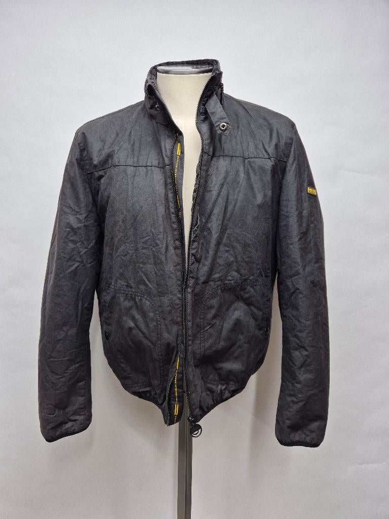 Barbour 'B.Int Road wax Jkt' jas maat large top!, Maat 52/54 (L), Barbour, Zwart, Ophalen of Verzenden