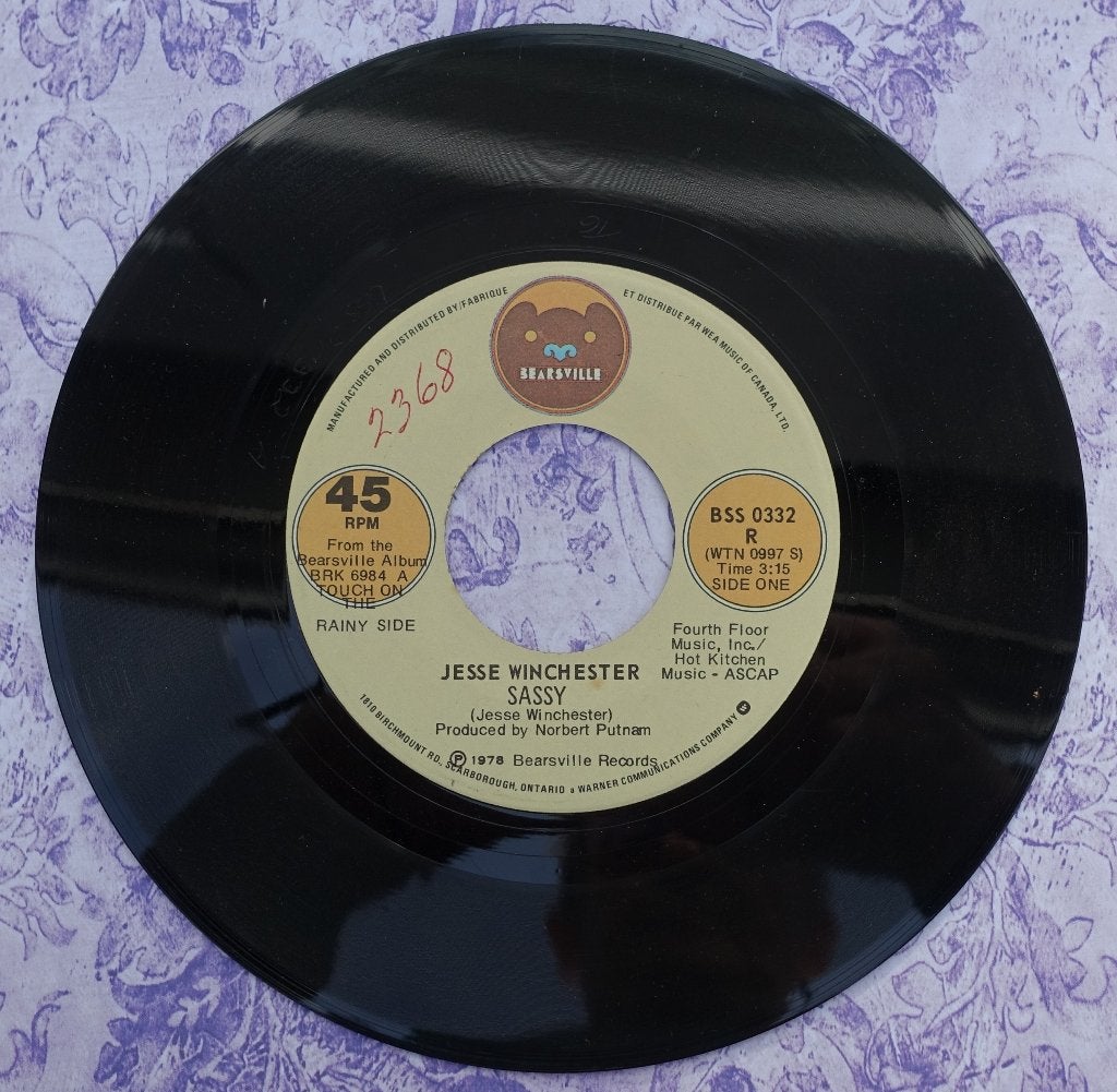 Jesse Winchester - Sassy  ( 7'' vinyl 1978 ), Gebruikt, 7 inch, Ophalen of Verzenden, Pop