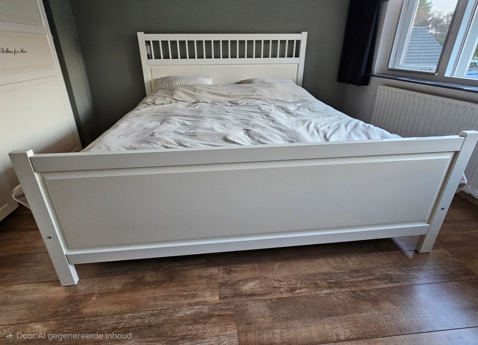 Bed ombouw Ikea, Gebruikt, Wit, Tweepersoons, Ophalen of Verzenden