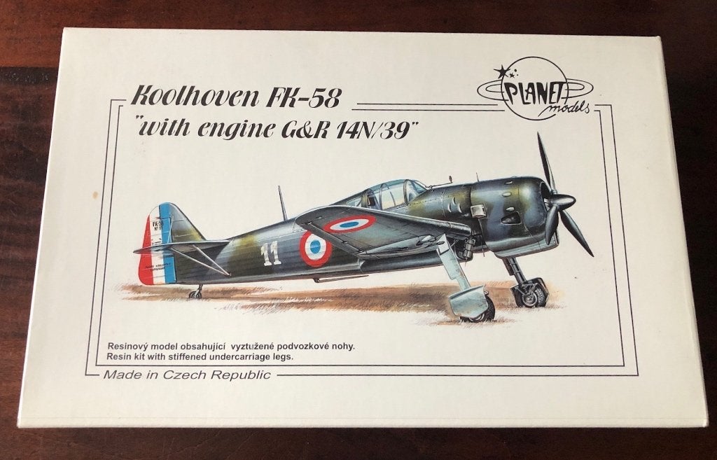 Planet Models PLT090, Koolhoven FK-58 G&R 14N / 39 - 1/48, Overige merken, Nieuw, Ophalen of Verzenden, Groter dan 1:72